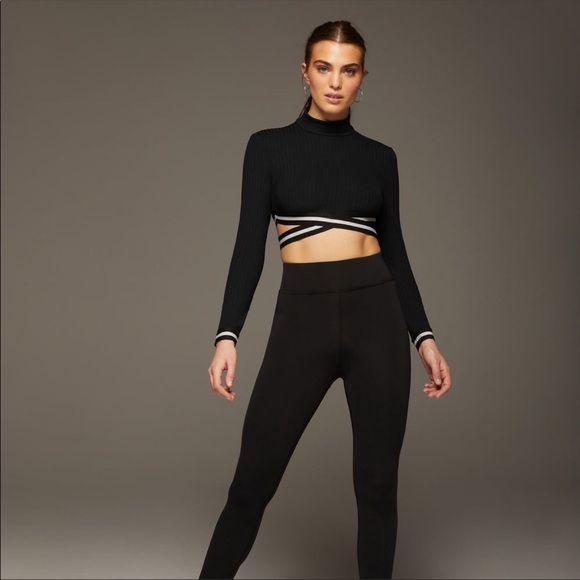 MICHI Cutout Crop Top APEX RIBBED LONG SLEEVE - Picture 3 of 15